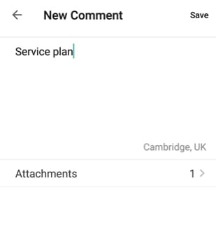Service plan comment