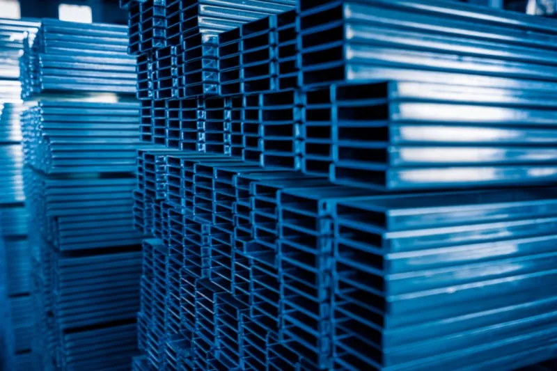 Construction site materials stored for easy access