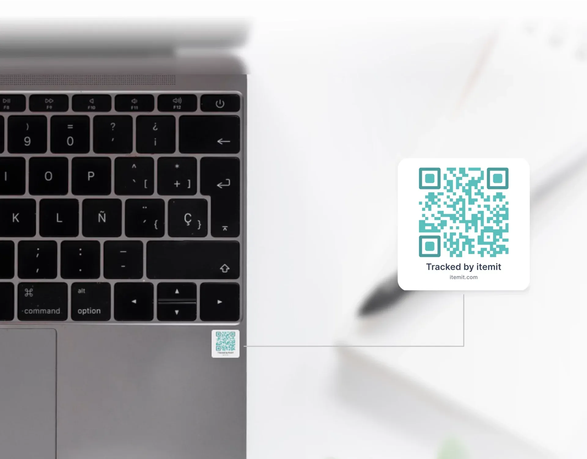 Laptop with asset tag