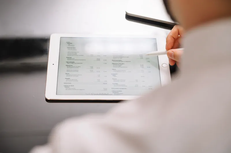 office worker with tablet pencil
