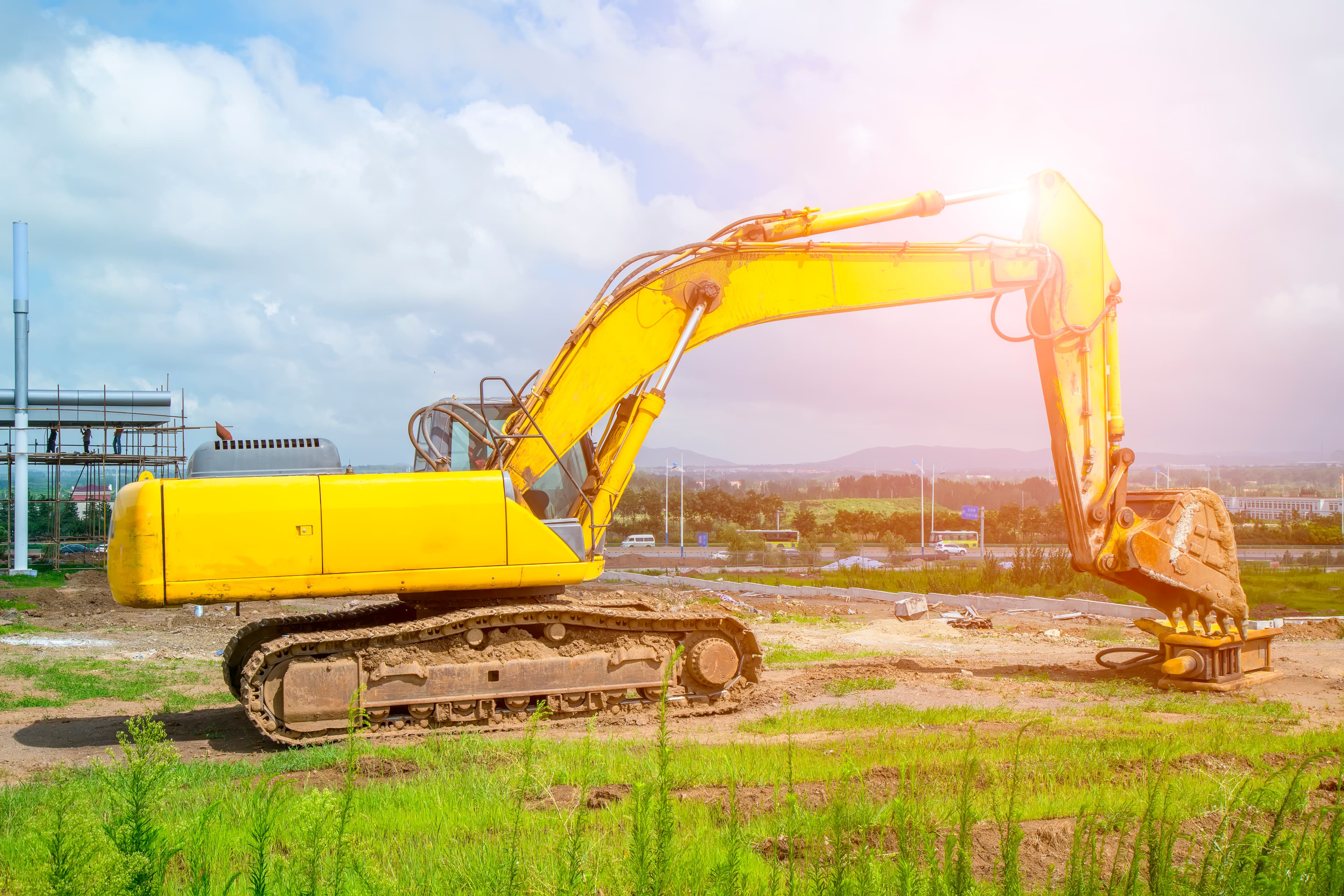 excavators-symbol-road-construction-work-tools-road-signs-brick