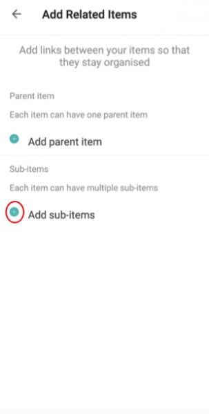adding sub-items