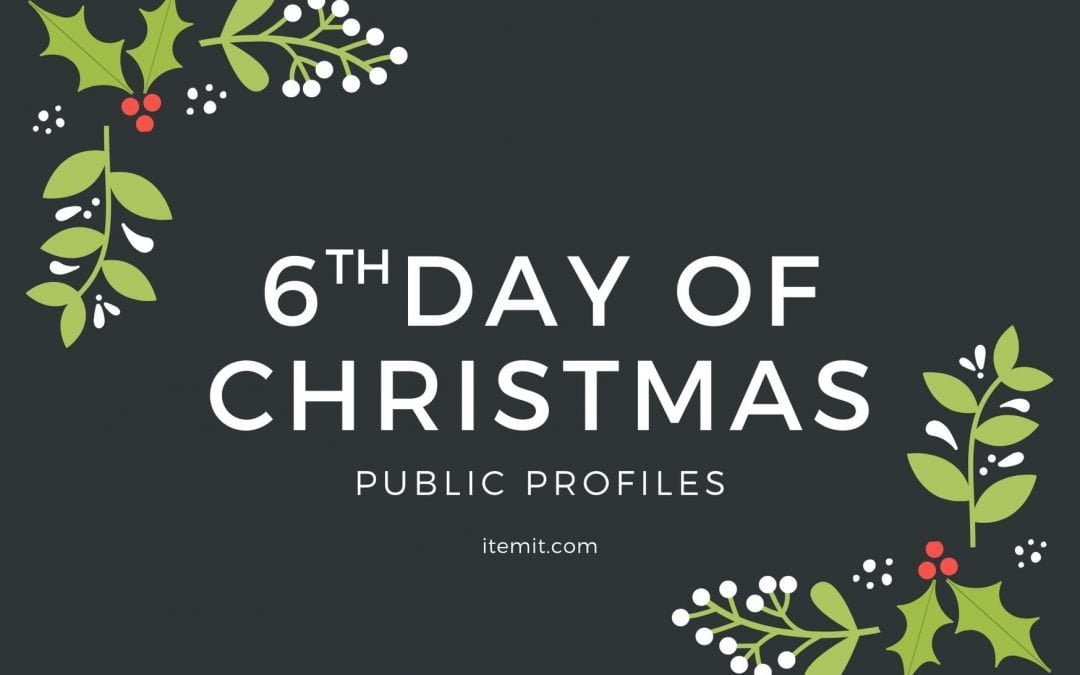 6th Day of Christmas: Public Profiles